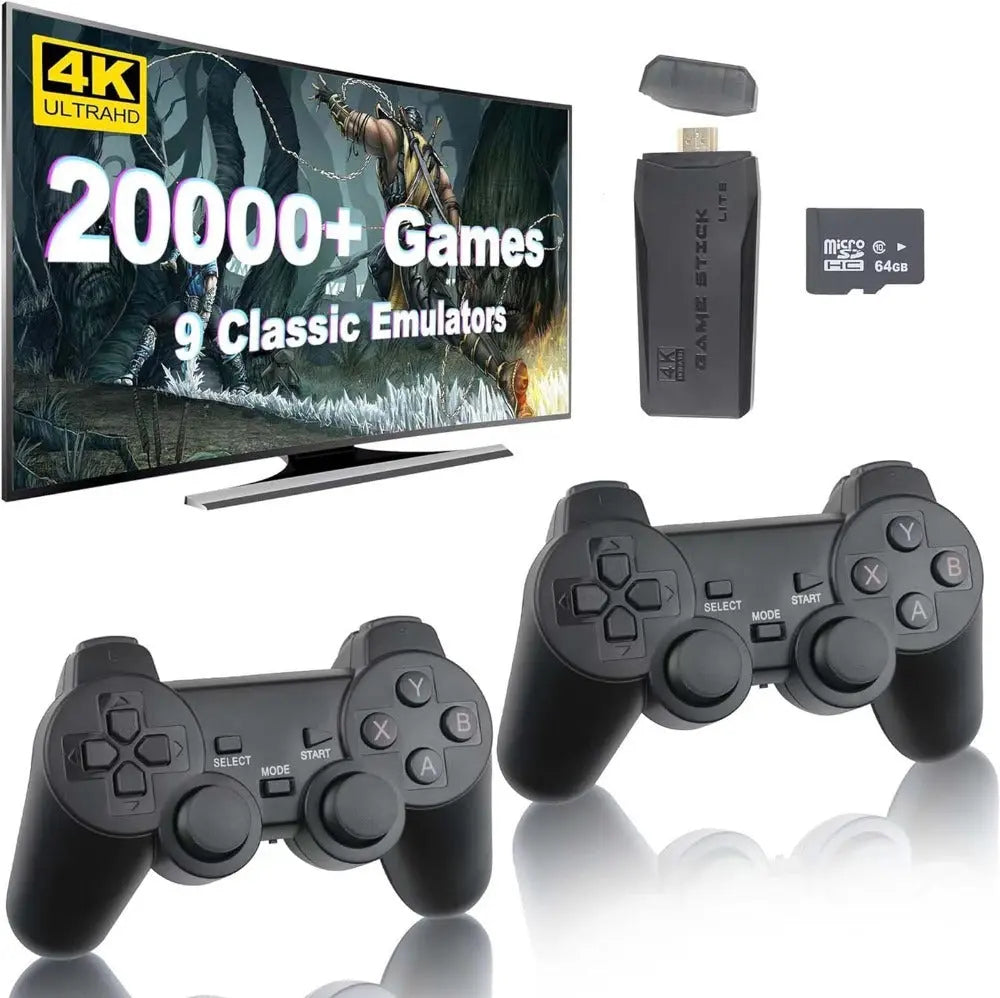 M8 Portable Mini Gamepad, Plug & Play, With 2 Wireless Controllers And A 64G Micro SD Card, HDTV Game Console Byzantium Phanes