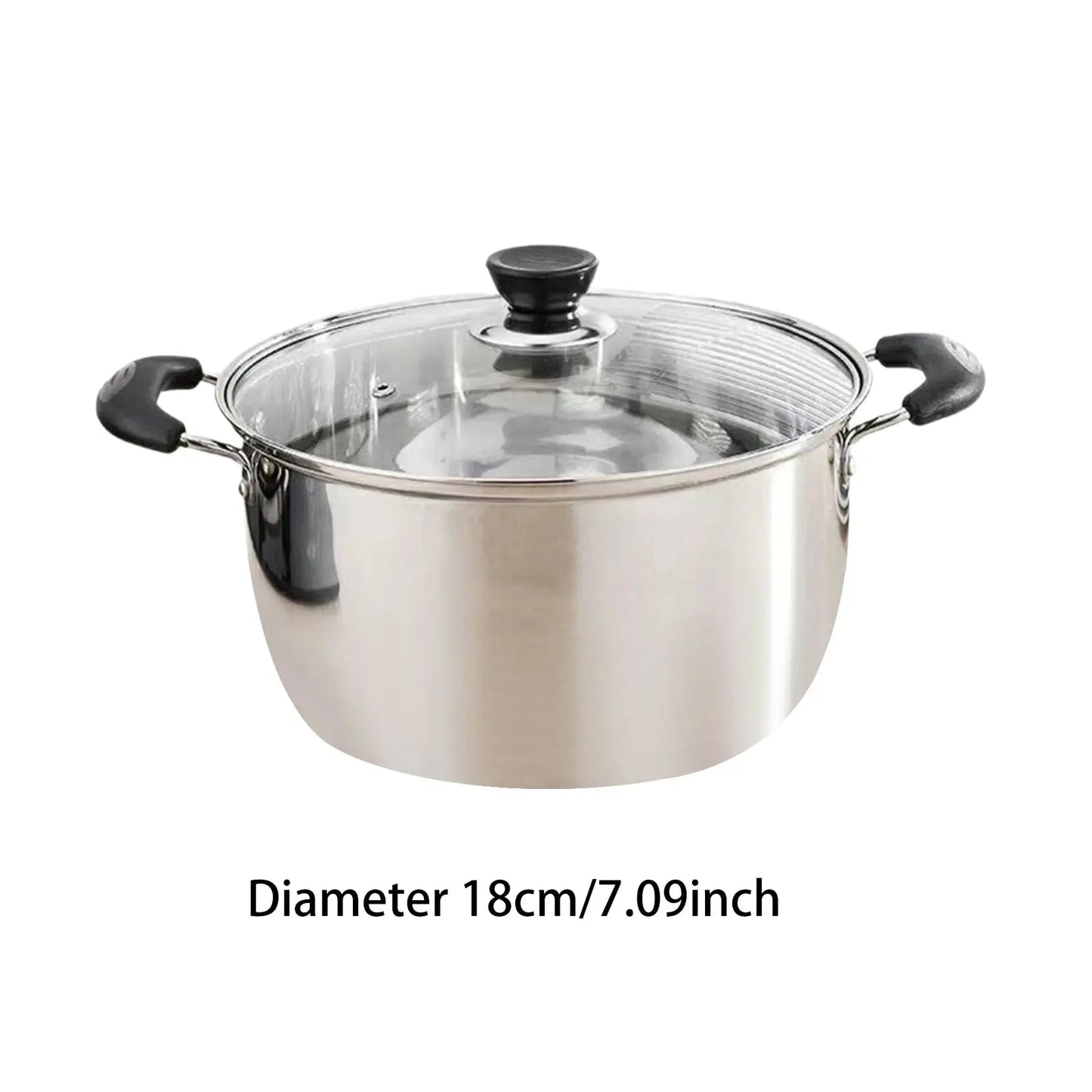 Stainless Steel Soup Pot Universal Compatible Cookware Saucepan Large Capacity Stock Pot for Kitchen Outdoor camping Cookware