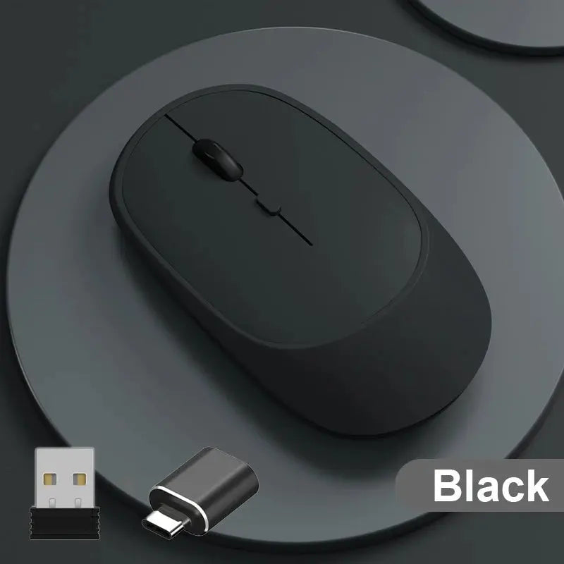 Rechargeable Wireless Mouse Dual Modes Bluetooth 2.4G USB Gamer Compatible with Laptop Tablet PC Macbook - Opto-electronic Mice