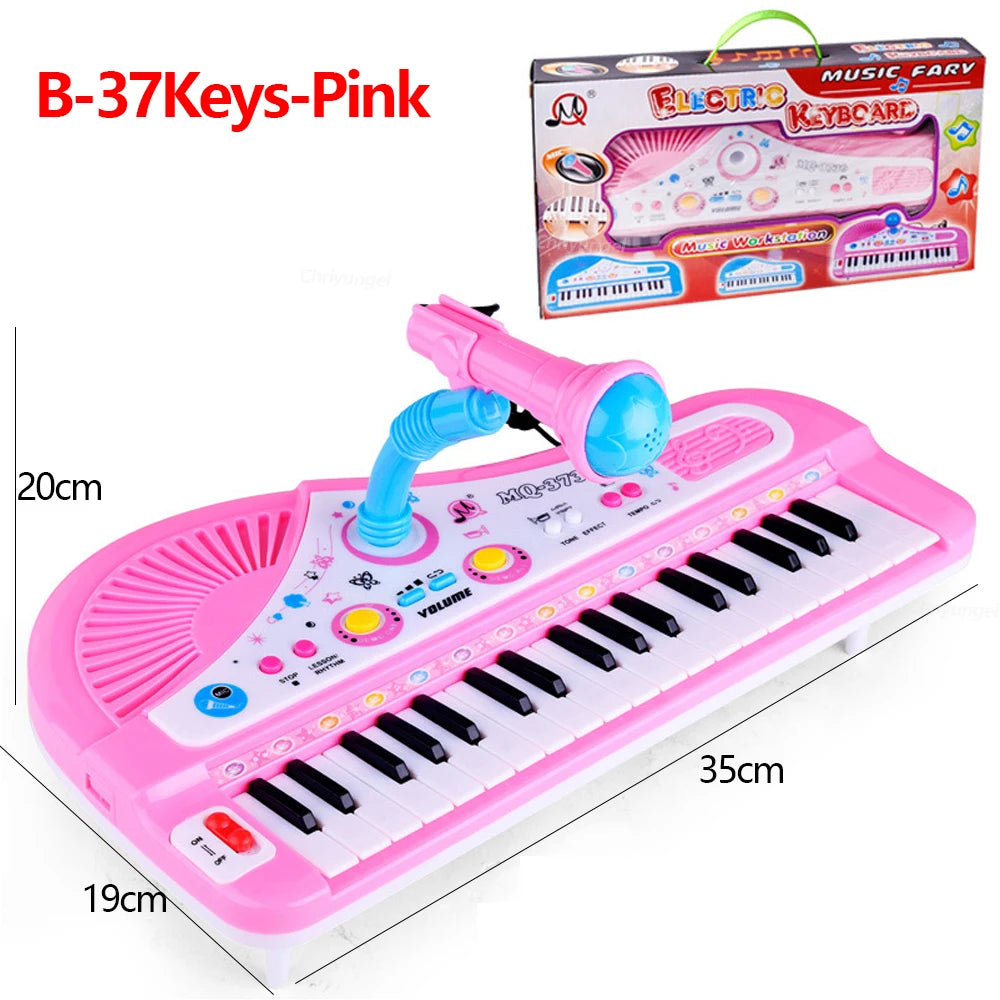 37 Keys Kids Electronic Piano Organ keyboard with Microphone Education Toys Musical Instrument Children Boy Girl Gifts shoporiz