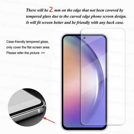 2/4PCS Tempered Glass Screen Protector for Samsung Galaxy A54 5G A04S A14 A24 A34 Full Cover Bubble-Free Anti-Scratch Water-Resistant