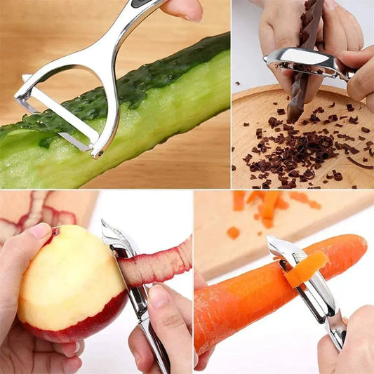 Multifunctional Stainless Steel Vegetable Peeler Eco-Friendly Zinc Alloy Potato Carrot Grater Fruit Tool for Kitchen Gourmet Pelador