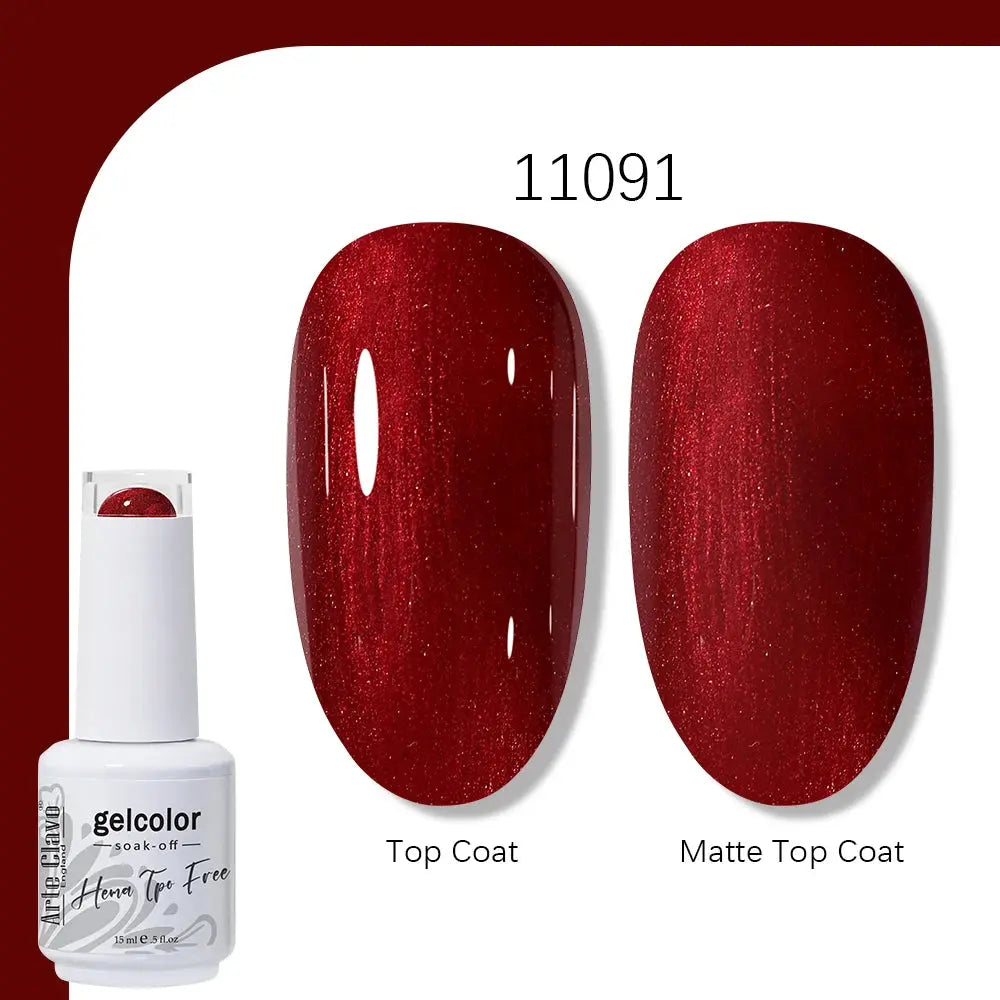 Arte Clavo Solid Color Gel Nail Polish 15ml Soak Off UV LED Gel Semi-Permanent Glitter Polish For Manicure Nail Art Salon Gel Shoporiz
