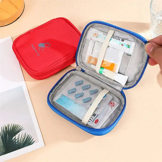 Portable First Aid Medical Kit Travel Outdoor Camping Emergency Medicine Storage Bag Travel Mini Pouch Organizer Pill Case
