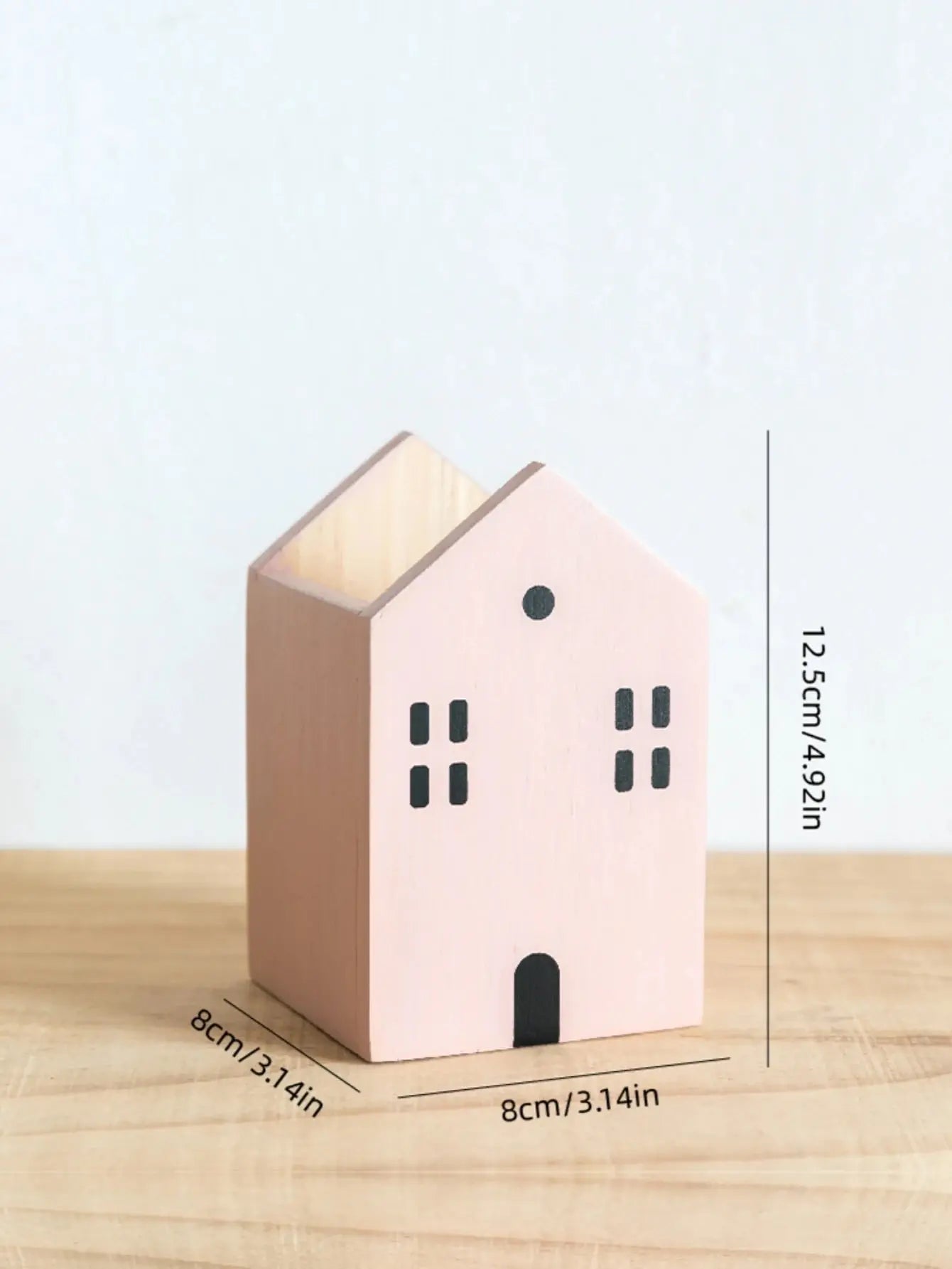Cartoon House Wooden Pen Holder Pencil container Stationery storage box Student/ Office Desktop Storage Organizer