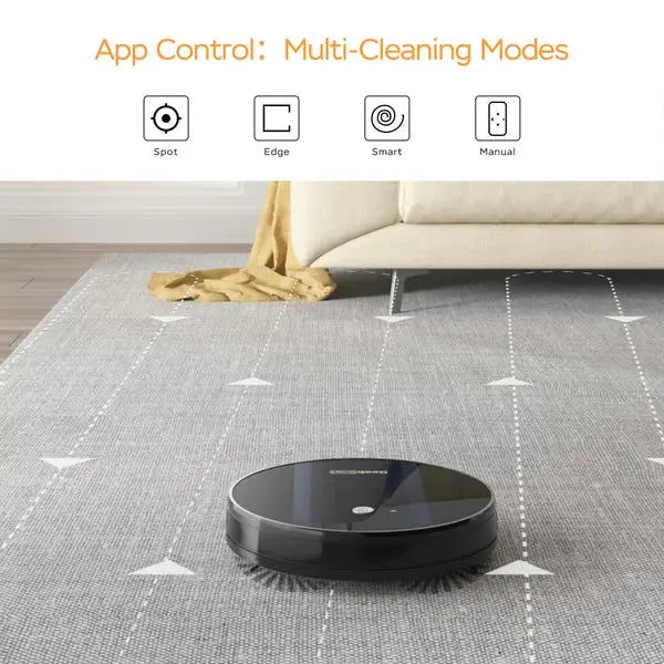 Geek Smart Robot Vacuum Cleaner G6; Ultra-Thin; 1800Pa Strong Suction; Automatic Self-Charging; App Control; Custom Cleaning; Great For Hard Floors To Carpets Shoporiz