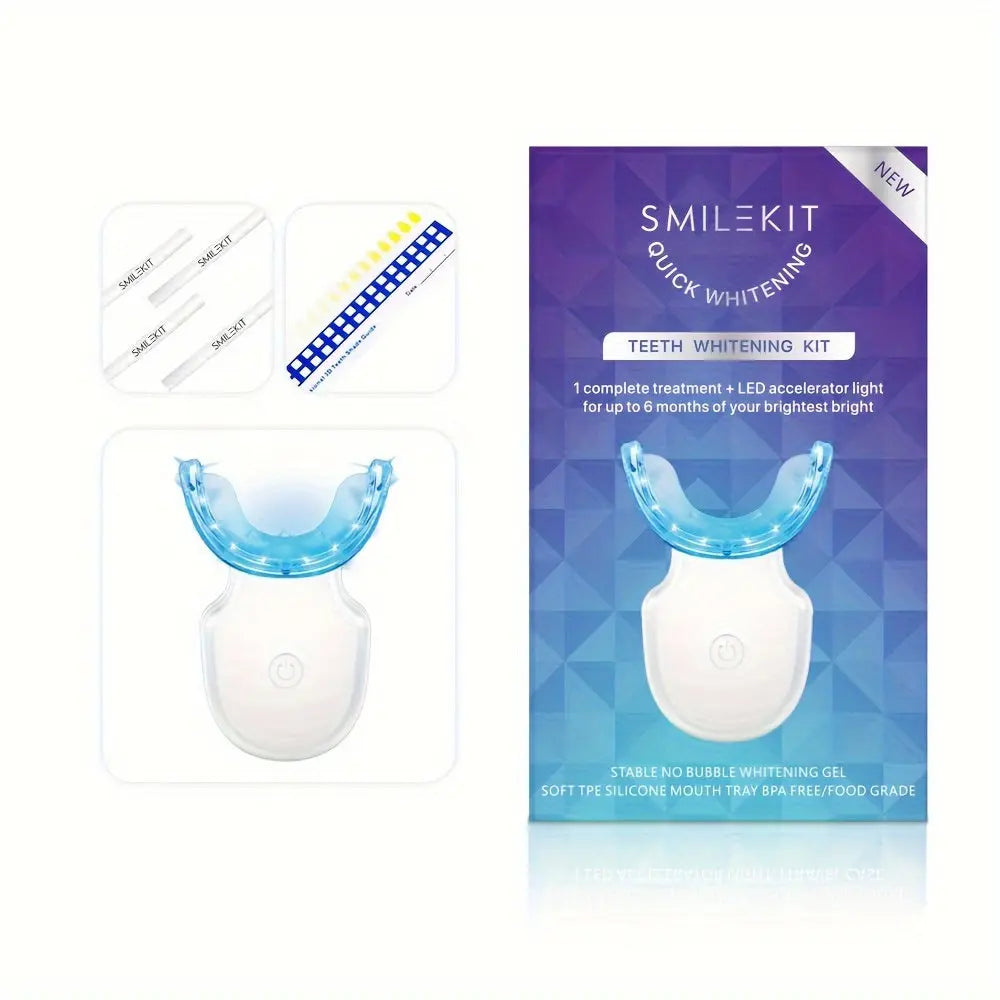 Rapidly Rechargeable Wireless Teeth Whitening Kit Advanced LED Blue Light for Safe & Easy At-Home Use Includes 4 Whitening Gel Pens for a Naturally Radiant Stain-Free Smile Shoporiz
