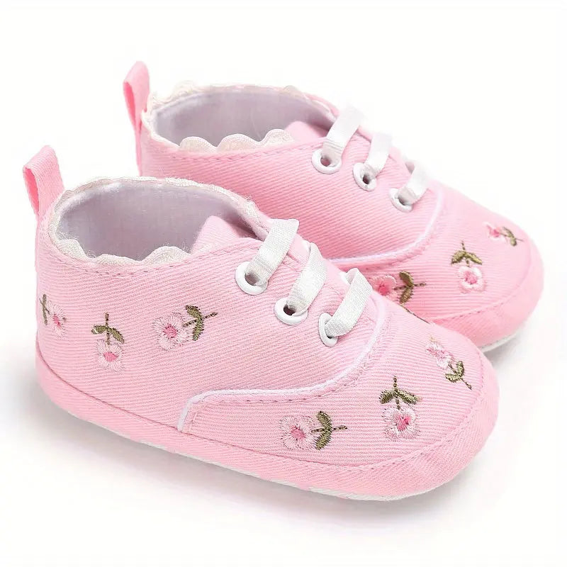 Baby Girls Lightweight Sports Shoes With Bowknot, Comfortable Non Slip Crib Shoes For Toddler Newborn Infant, Spring