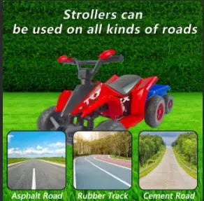 6V Battery Powered Kids Electric Vehicle, Kids Ride On ATV, 4 Wheeler Quad W Headlights, MP3, USB, Volume Control, Large Seat, Electric Ride On Toys Best Gifts For Age 3-6 Years Old