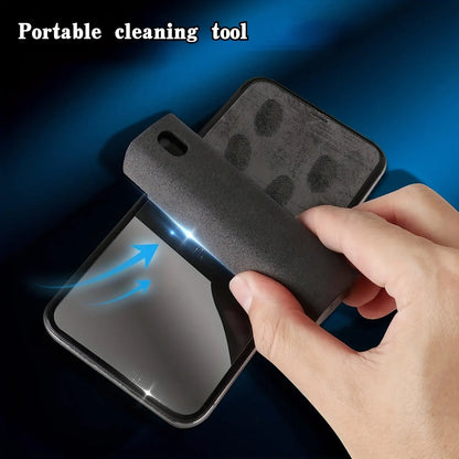 2-in-1 Microfiber Screen Cleaner and Cloth Set - Portable Spray and Wipe Kit for Phones, Tablets, and Computers - No Electronic Components, Battery-Free Cleaning Tool
