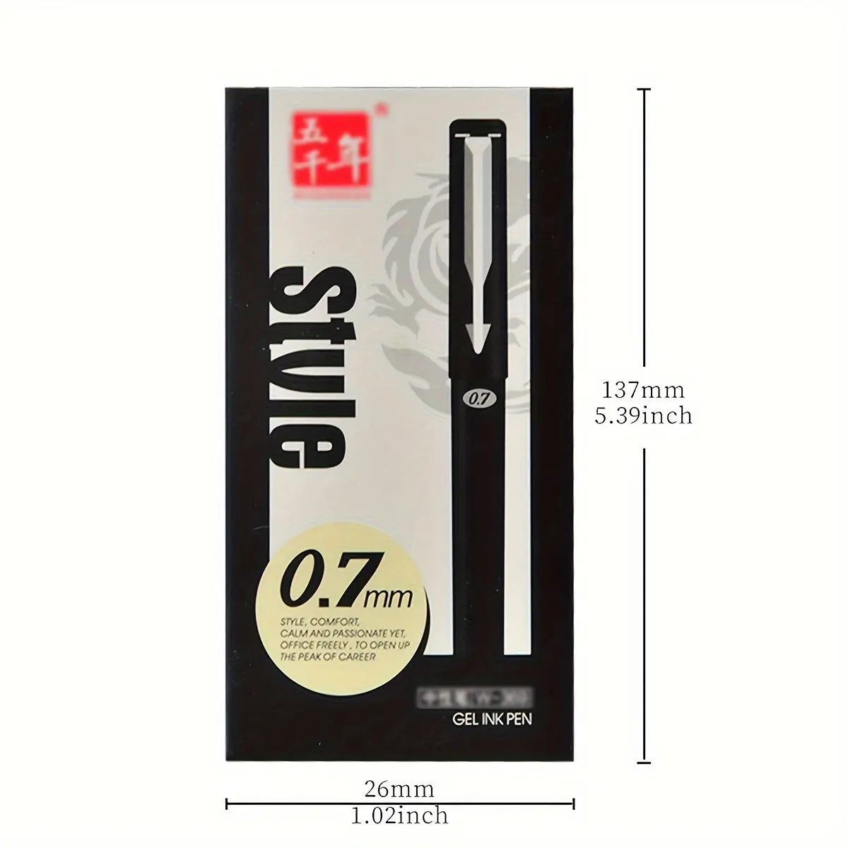 Wuqiannian Quick-Dry Gel Ink Pens, 0.7mm Smooth Writing Plastic Rollerball Black & Blue for School and Office Use