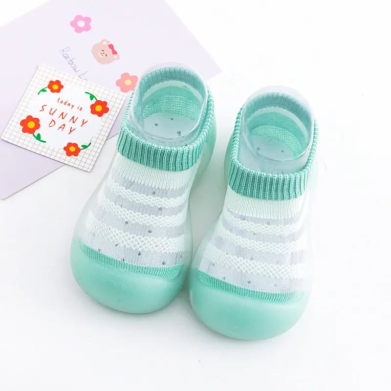 Baby Ice Silk Non-slip Socks Shoes Soft Bottom Breathable