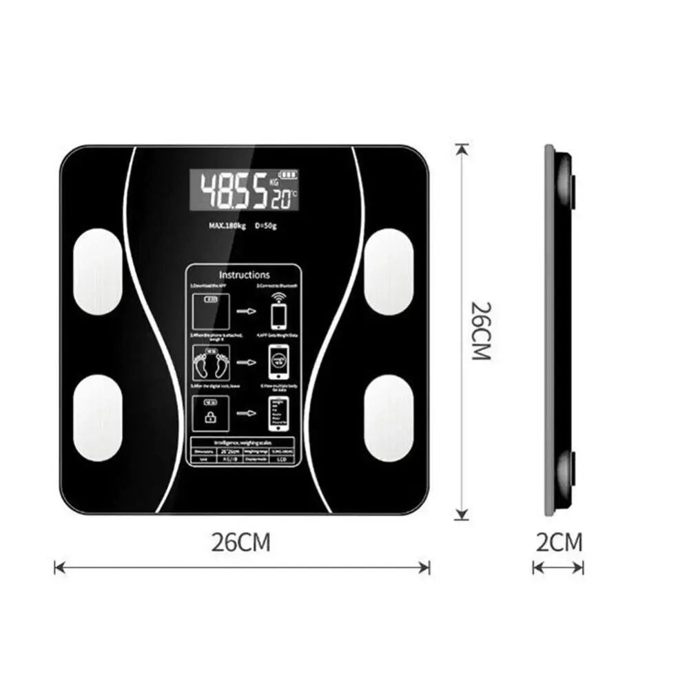 Body Fat Scale 180kg Bluetooth Smart BMI Digital Bathroom Wireless Weight Scales Shoporiz