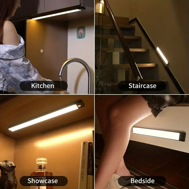 Ultra thin LED intelligent night light motion sensor USB rechargeable cabinet light suitable for lighting under cabinets wardrobes bedrooms kitchens Shoporiz