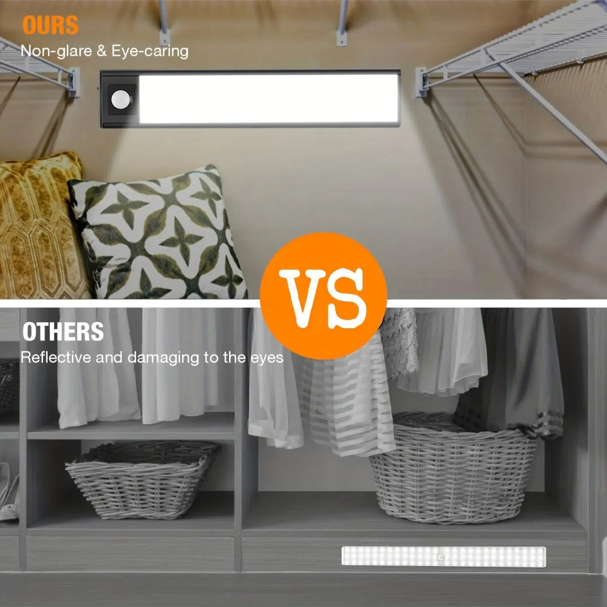 Ultra thin LED intelligent night light motion sensor USB rechargeable cabinet light suitable for lighting under cabinets wardrobes bedrooms kitchens Shoporiz