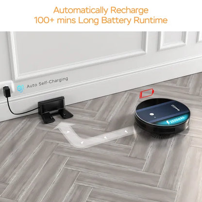 Geek Smart Robot Vacuum Cleaner G6;  Ultra-Thin;  1800Pa Strong Suction;  Automatic Self-Charging;  App Control;  Custom Cleaning;  Great For Hard Floors To Carpets