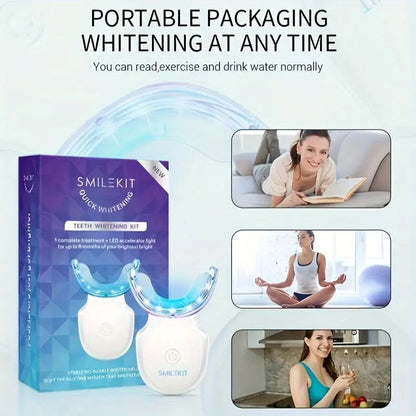 Rapidly Rechargeable Wireless Teeth Whitening Kit Advanced LED Blue Light for Safe & Easy At-Home Use Includes 4 Whitening Gel Pens for a Naturally Radiant Stain-Free Smile Shoporiz