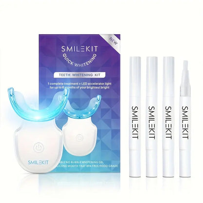 Rapidly Rechargeable Wireless Teeth Whitening Kit Advanced LED Blue Light for Safe & Easy At-Home Use Includes 4 Whitening Gel Pens for a Naturally Radiant Stain-Free Smile Shoporiz