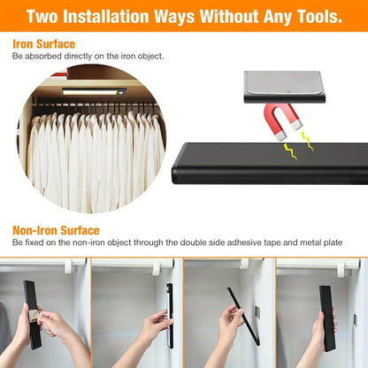 Ultra thin LED intelligent night light motion sensor USB rechargeable cabinet light suitable for lighting under cabinets wardrobes bedrooms kitchens Shoporiz