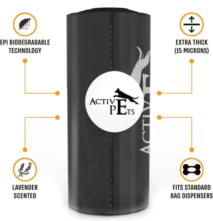 Extra Thick Lavender-Scented Dog Waste Bags - Leak-Proof & Easy-Tear for Eco-Friendly Poop Disposal