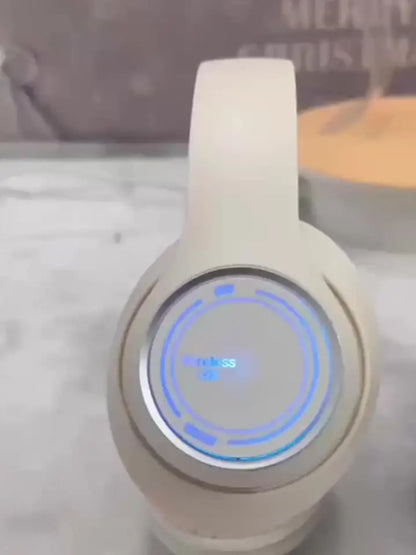 Glowing Wireless Headphones with Multi-Color LED Lights Comfortable And Foldable Design Suitable for Tablets Pcs Tvs And Phones