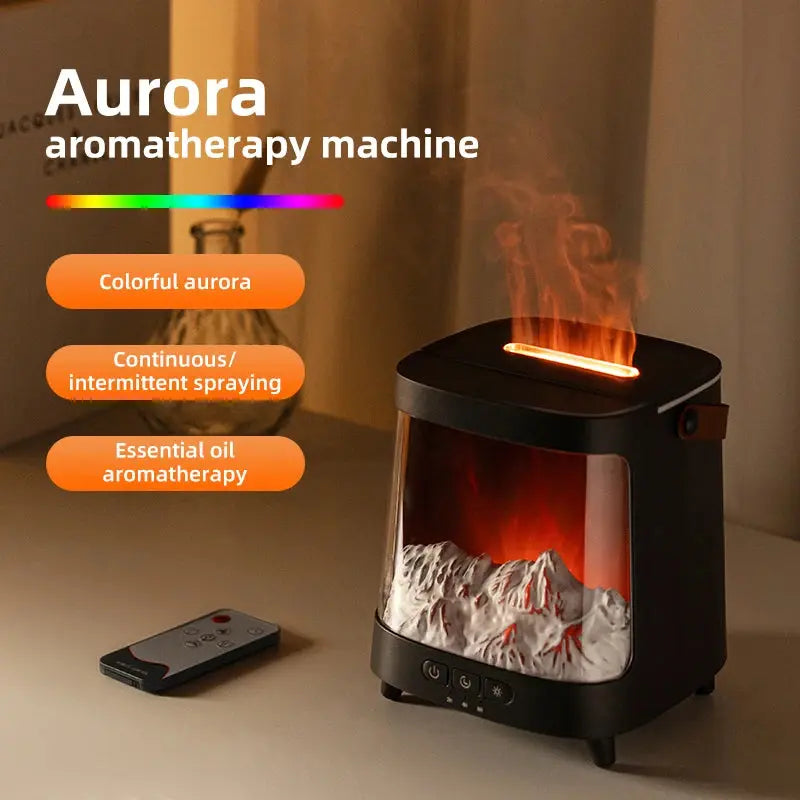 Household Office Table Aurora Aromatherapy Machine 200mL Evaporative Humidifier Aroma Diffuser with Colorful Atmosphere Lighting