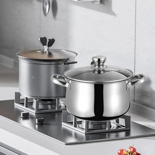 Stainless Steel Soup Pot Universal Compatible Cookware Saucepan Large Capacity Stock Pot for Kitchen Outdoor camping Cookware