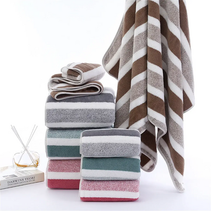 Quick-Drying Striped 1pc35x75 or Towel Set For Soft And Absorbent Bathroom Experience Bath Towel Or Hand Towel