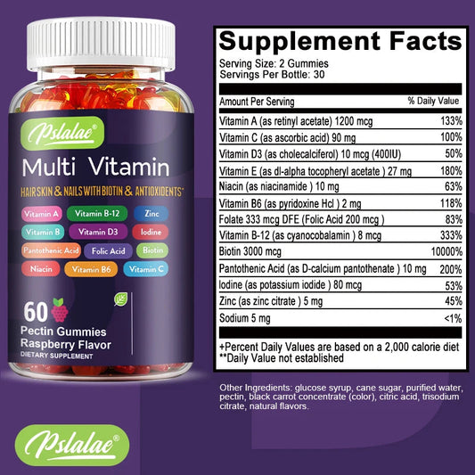 Multivitamin Gummies - with Vitamins and Minerals - Enhances Energy Levels, Immune Support, Antioxidant - 60 Gummies shoporiz