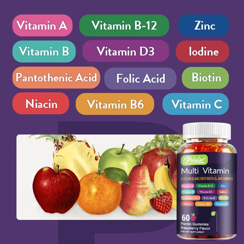 Multivitamin Gummies - with Vitamins and Minerals - Enhances Energy Levels, Immune Support, Antioxidant - 60 Gummies shoporiz