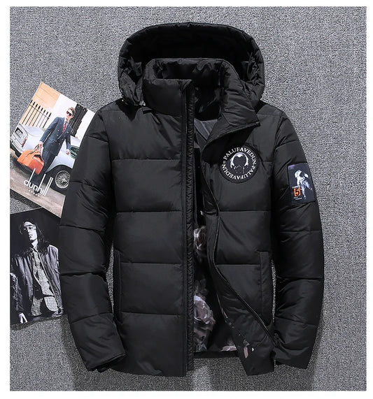 Men's Winter Coat Warm Down Jacket With Hoods Windbreaker Thick Puffer Jacket