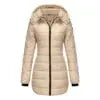 Women's Winter Warm Hooded Padded Coat Custom Slim Long Jacket with Zipper Closure Breathable Eco-Friendly Windproof Polyester Filling