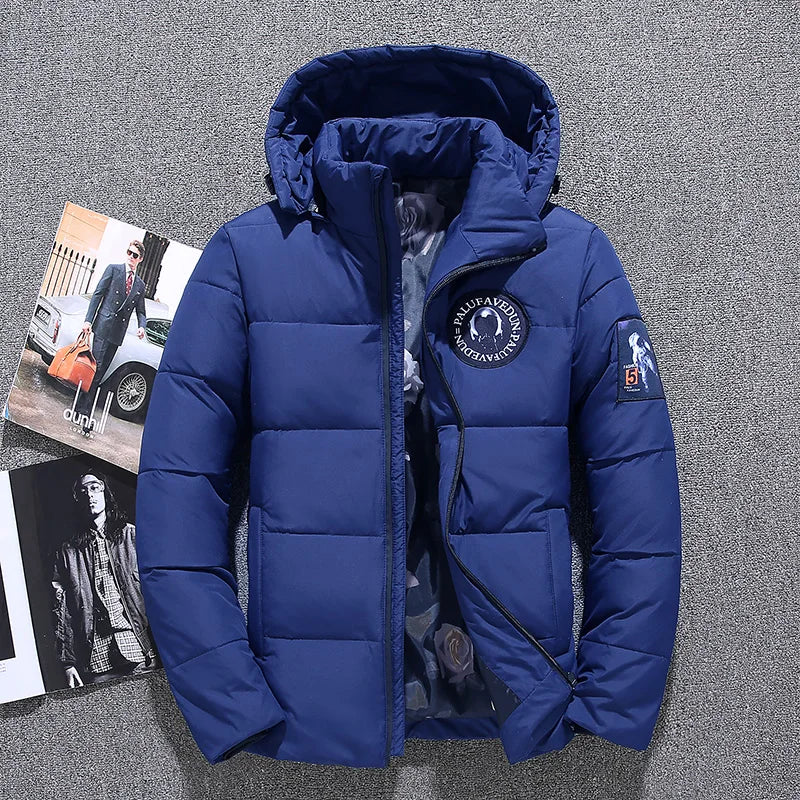 Men's Winter Coat Warm Down Jacket With Hoods Windbreaker Thick Puffer Jacket