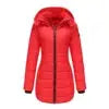 Women's Winter Warm Hooded Padded Coat Custom Slim Long Jacket with Zipper Closure Breathable Eco-Friendly Windproof Polyester Filling