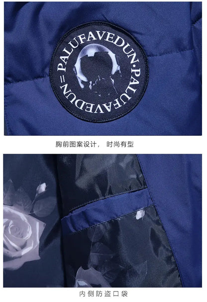 Men's Winter Coat Warm Down Jacket With Hoods Windbreaker Thick Puffer Jacket