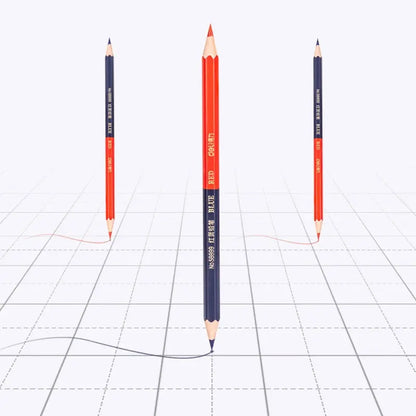 12pcs Double Head Wooden Colored Pencils HB Soft Lead Red&Blue for Hand Builders Joiners Marking Tool