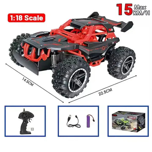 1/18 Hobby Remote Control Racing Car 2.4GHz High Speed Off-Road 4WD Expert Level Toy for Boys Includes USB Charger Assembly