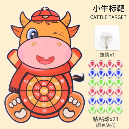 Kids Cartoon Darts Sticky Ball Matching Interactive Sticky Plate Throwing Toy Decompression Puzzle 2 Years Old 3 Baby Boy