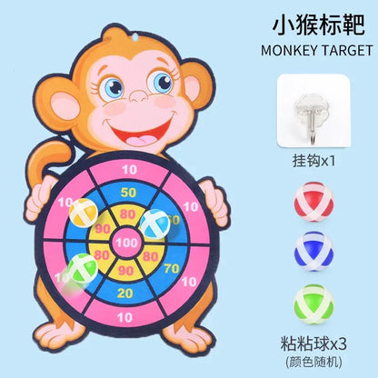 Kids Cartoon Darts Sticky Ball Matching Interactive Sticky Plate Throwing Toy Decompression Puzzle 2 Years Old 3 Baby Boy