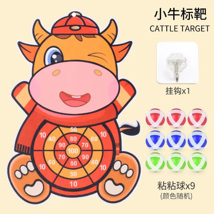 Kids Cartoon Darts Sticky Ball Matching Interactive Sticky Plate Throwing Toy Decompression Puzzle 2 Years Old 3 Baby Boy