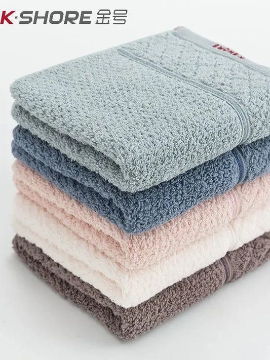 3 Pieces King Shore Pure Cotton Face Towels Soft Absorbent Adult Couple Washing Towels Solid Color Bathroom Essential