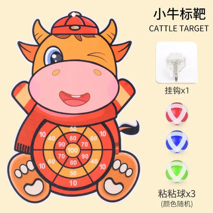 Kids Cartoon Darts Sticky Ball Matching Interactive Sticky Plate Throwing Toy Decompression Puzzle 2 Years Old 3 Baby Boy
