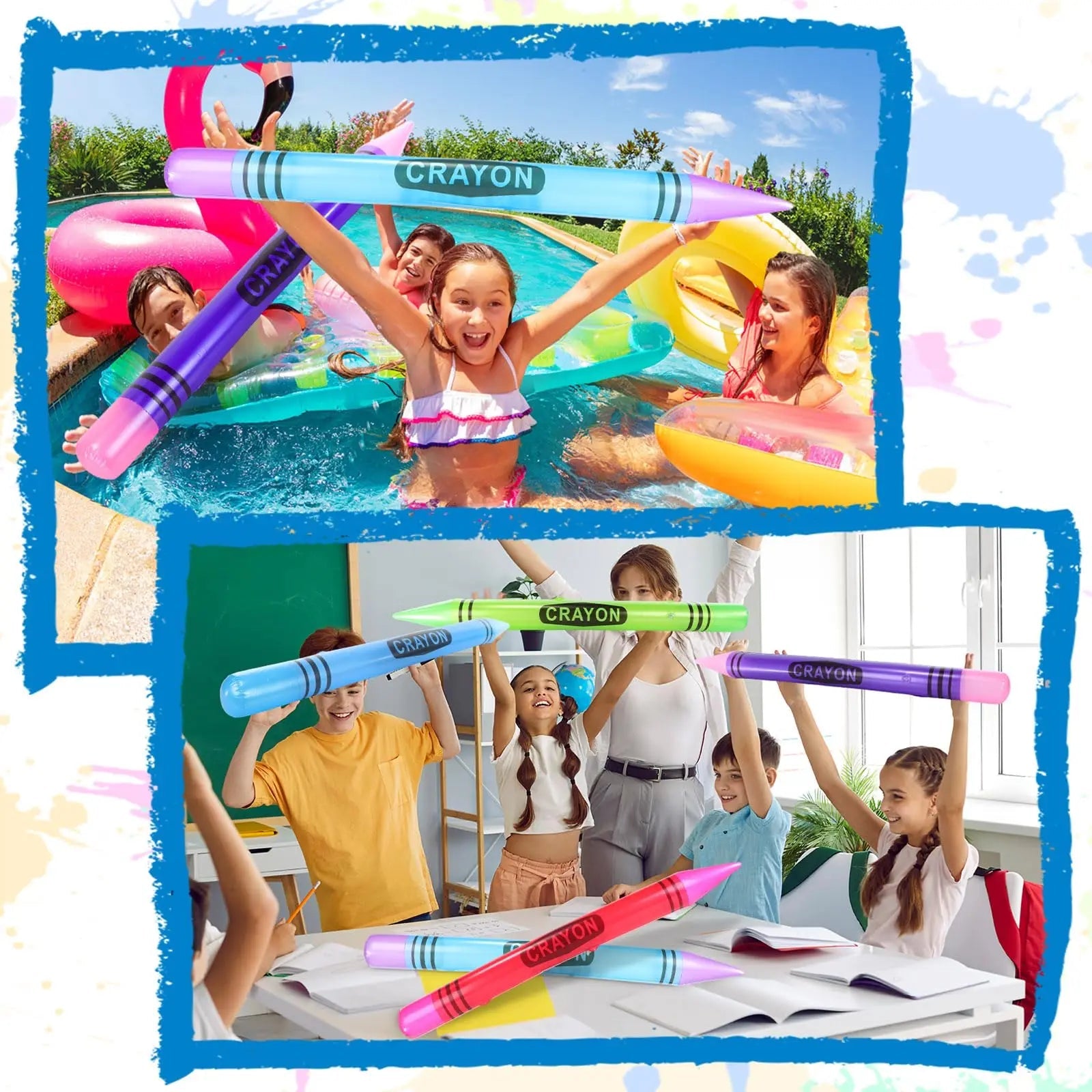 Jumbo Inflatable Crayon Balloon Neon Back to School Party Decoration First Day Of School Classroom Supplies shoporiz