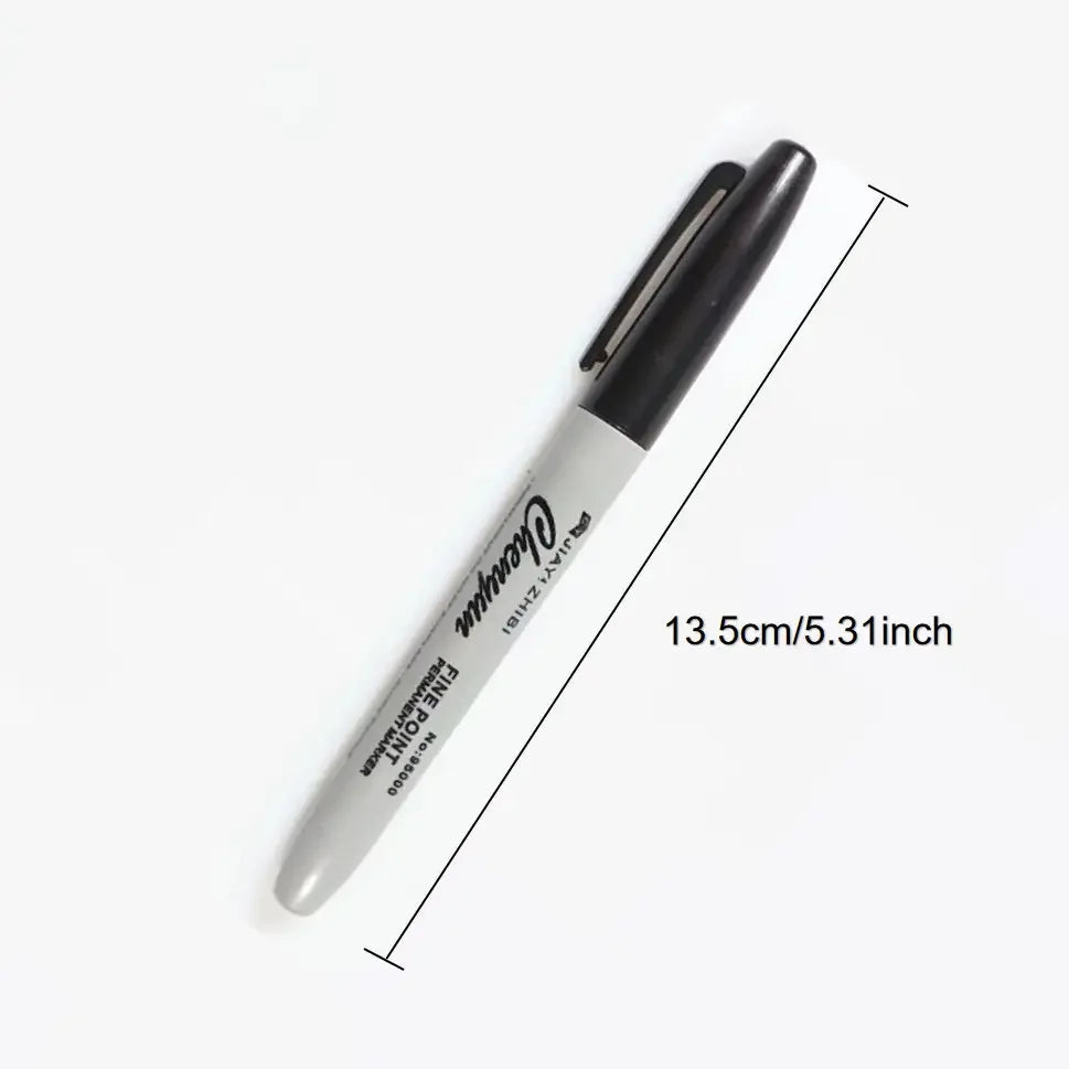 12pcs Black Permanent Marker Pens, Fine Tip, Waterproof, Quick Drying shoporiz