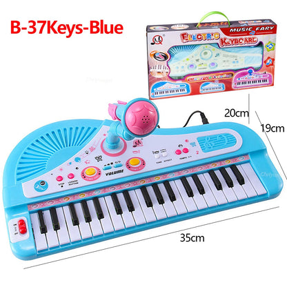 37 Keys Kids Electronic Piano Organ keyboard with Microphone Education Toys Musical Instrument Children Boy Girl Gifts shoporiz
