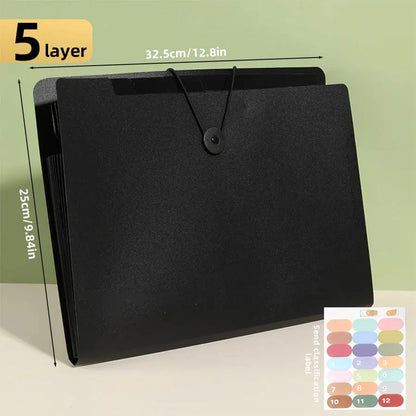 Three Colors Horizontal A4 Folder Students Office Business Trip Multi-layer Large Capacity 5/8/13 Layers Storage Organ Bag Shoporiz