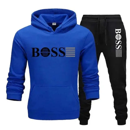 New autumn and winter men's long-sleeved hoodie; pants two-piece set of fashionable outdoor sportswear Shoporiz