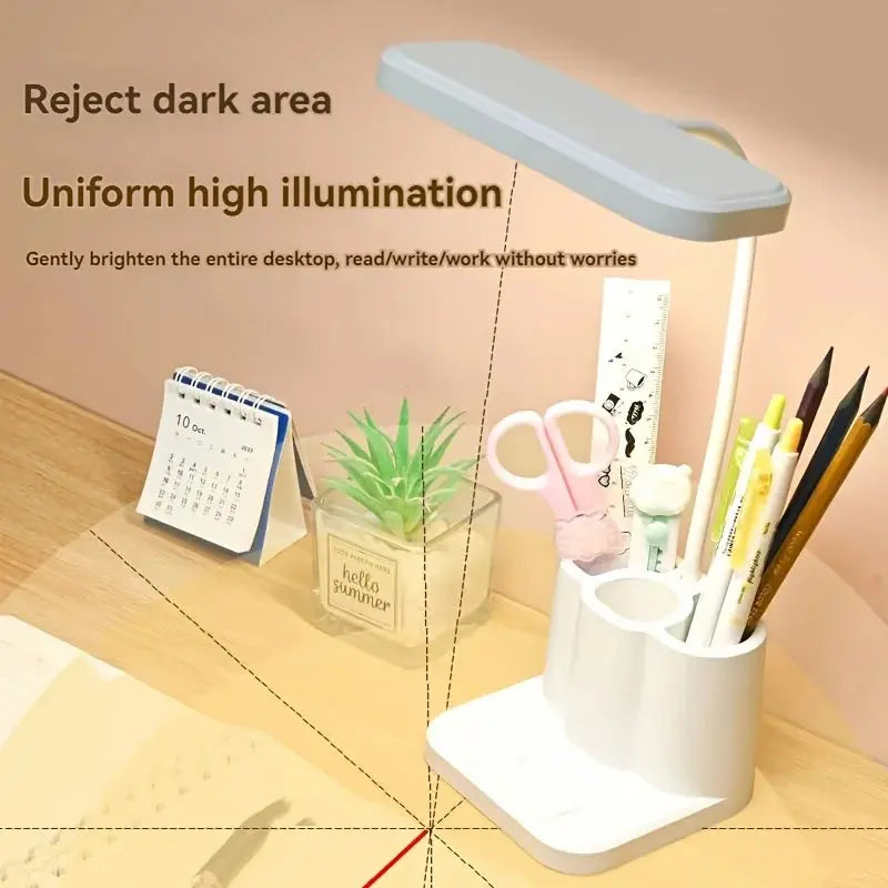 USB Rechargeable Table Lamp Learning Dormitory Bedroom Bedside LED Night Light Eye Protection 3 Levels Dimmable Touch Desk Lamp Shoporiz