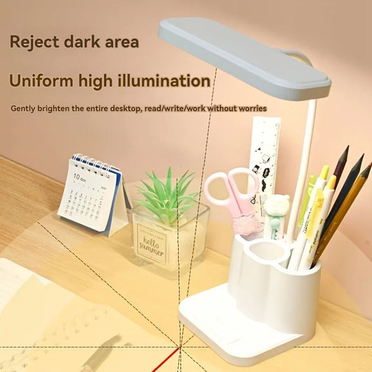 USB Rechargeable Table Lamp Learning Dormitory Bedroom Bedside LED Night Light Eye Protection 3 Levels Dimmable Touch Desk Lamp