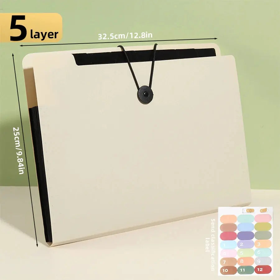 Three Colors Horizontal A4 Folder Students Office Business Trip Multi-layer Large Capacity 5/8/13 Layers Storage Organ Bag Shoporiz